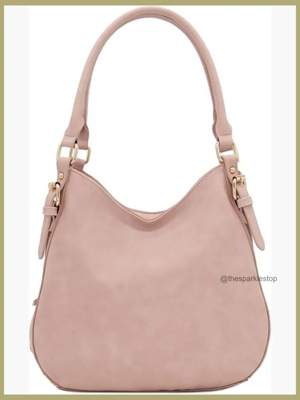 Lightweight Faux Leather 3 Compartment Medium Hobo Bag